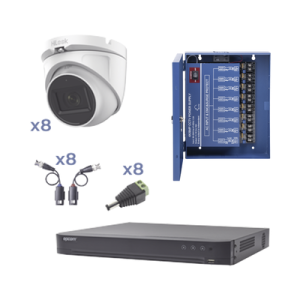 KIT TurboHD con Audio 1080p / DVR 8 Canales / 8 Cámaras Domo