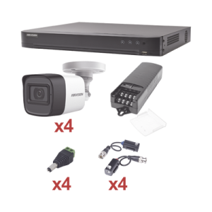 KIT TurboHD 1080p / DVR 4 Canales / 4 Cámaras Bala